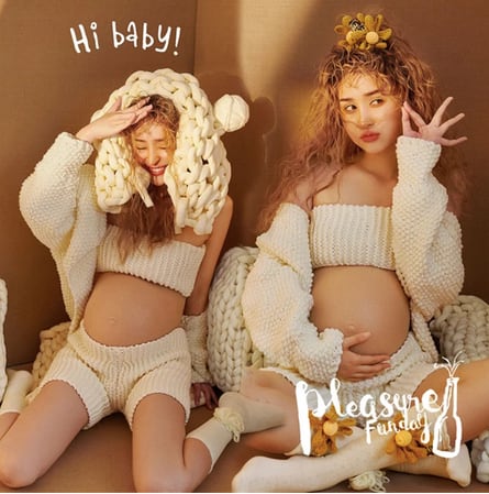 マタニティフォト 衣装 セット まとめ売り 超売れてます！マタニティーフォト衣装♡厚手ニットの4点セット