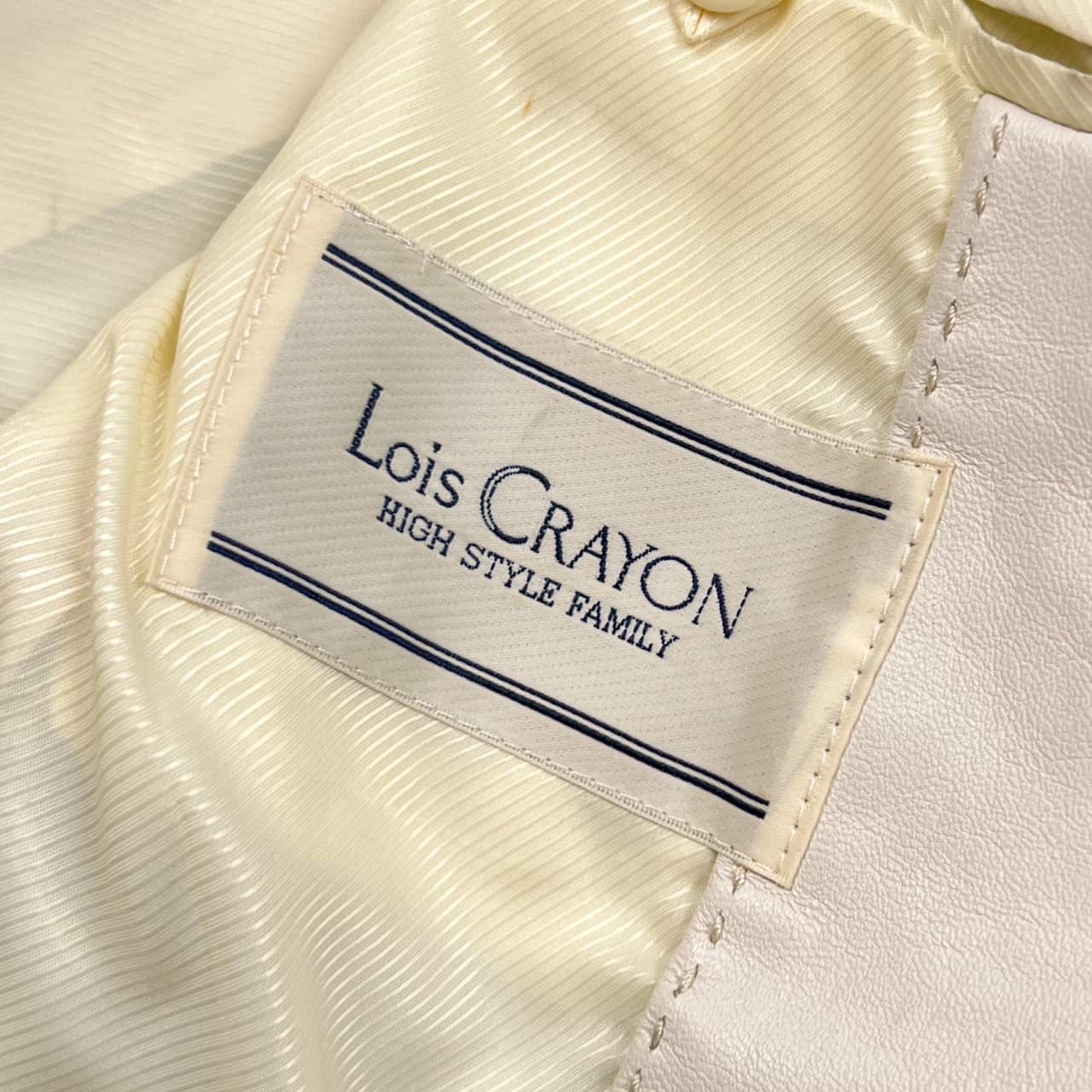 本革 Lois CRAYON ロイスクレヨン 羊革 テーラードジャケット M/ホワイト レディース