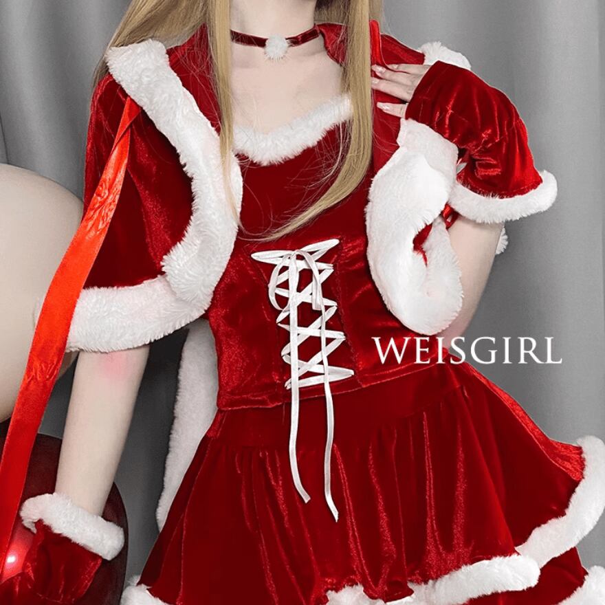Amazon.co.jp: [スフォン] サンタ ワンピース ロリータ コスプレ 可愛い レディース 大きいサイズ 洋服 サンタ衣装 仮装 クリスマスロリータ  クリスマスコスチューム サンタクロース イベント パーティー 学園祭 文化祭 新年会 室内 舞台 3点セット (レッド, S) : ホビー
