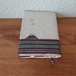 sheepsleep ブックカバー 文庫判 「ふじ山」刺繍 日本製