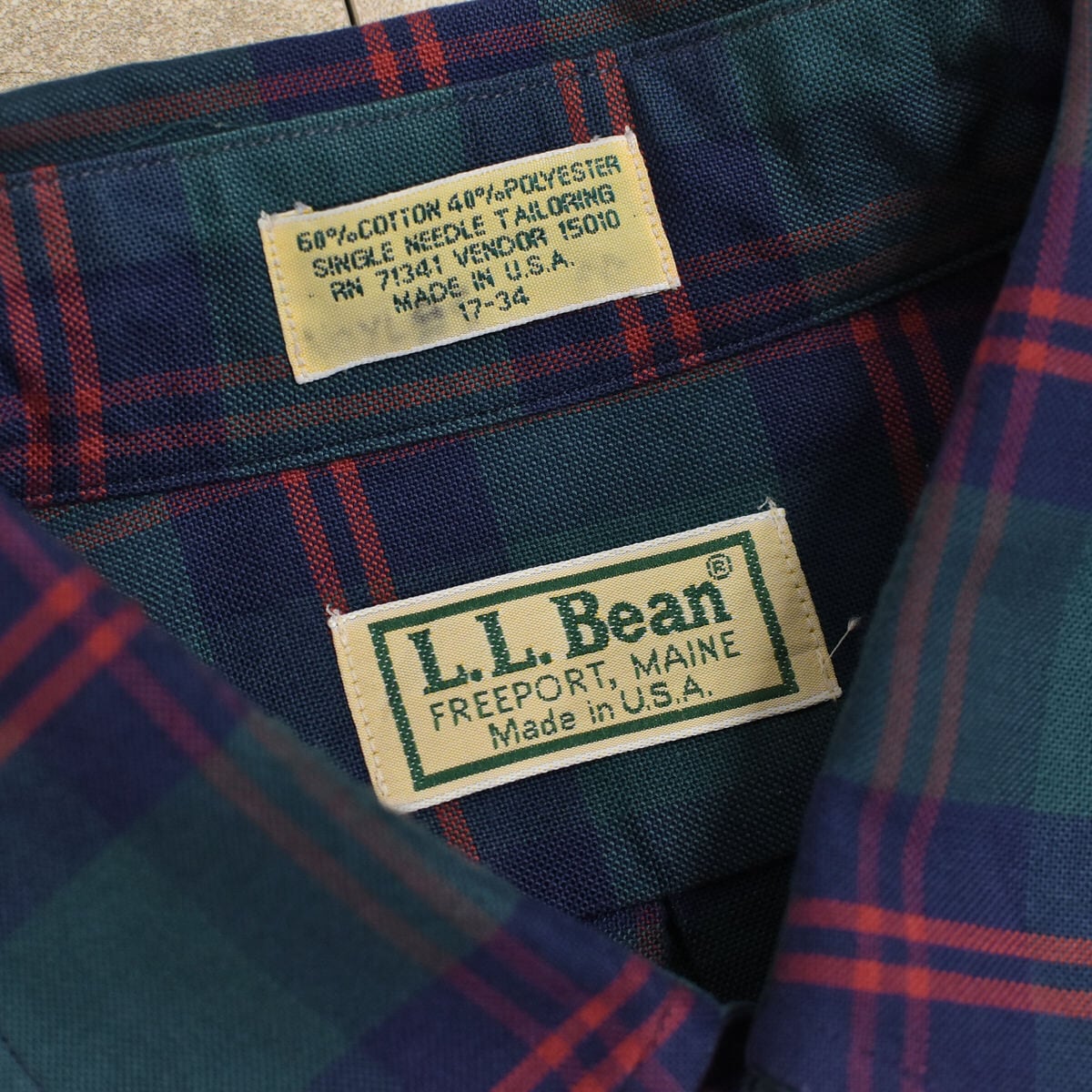 80s～ アメリカ製 L.L.Bean エルエルビーン タータンチェックシャツ