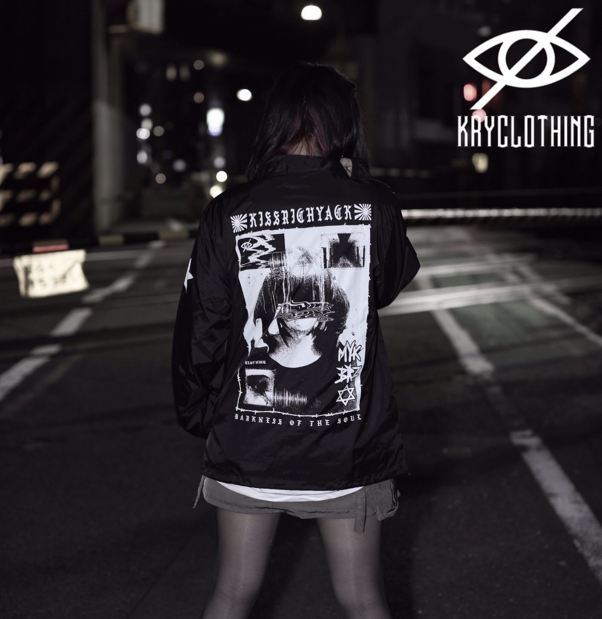 KRY KRYclothing 「SANKOUNI」黒×ホワイト - アウター