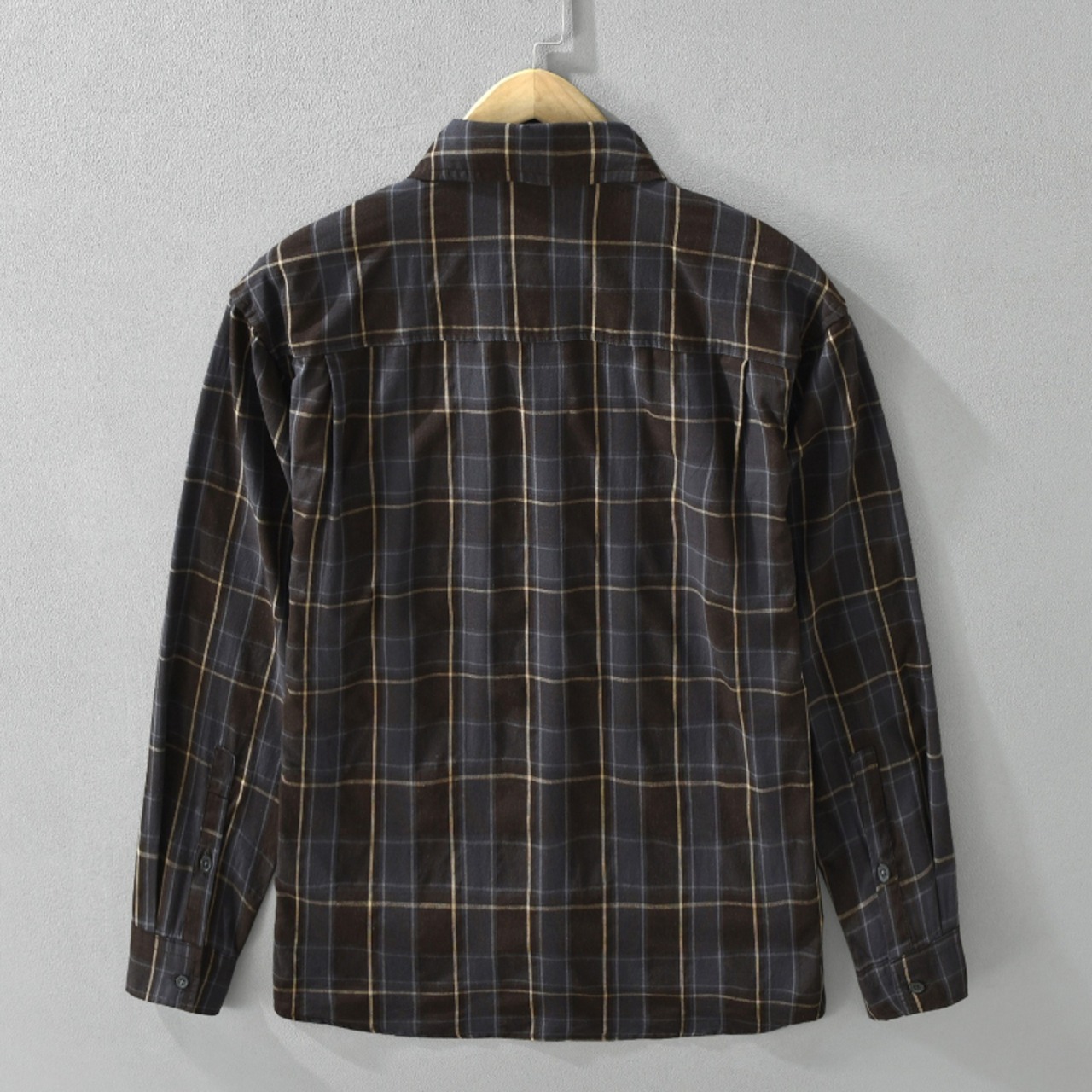 【M-3XL】Block Pattern Long Sleeve Shirt / ブロック パターン 長袖 シャツ