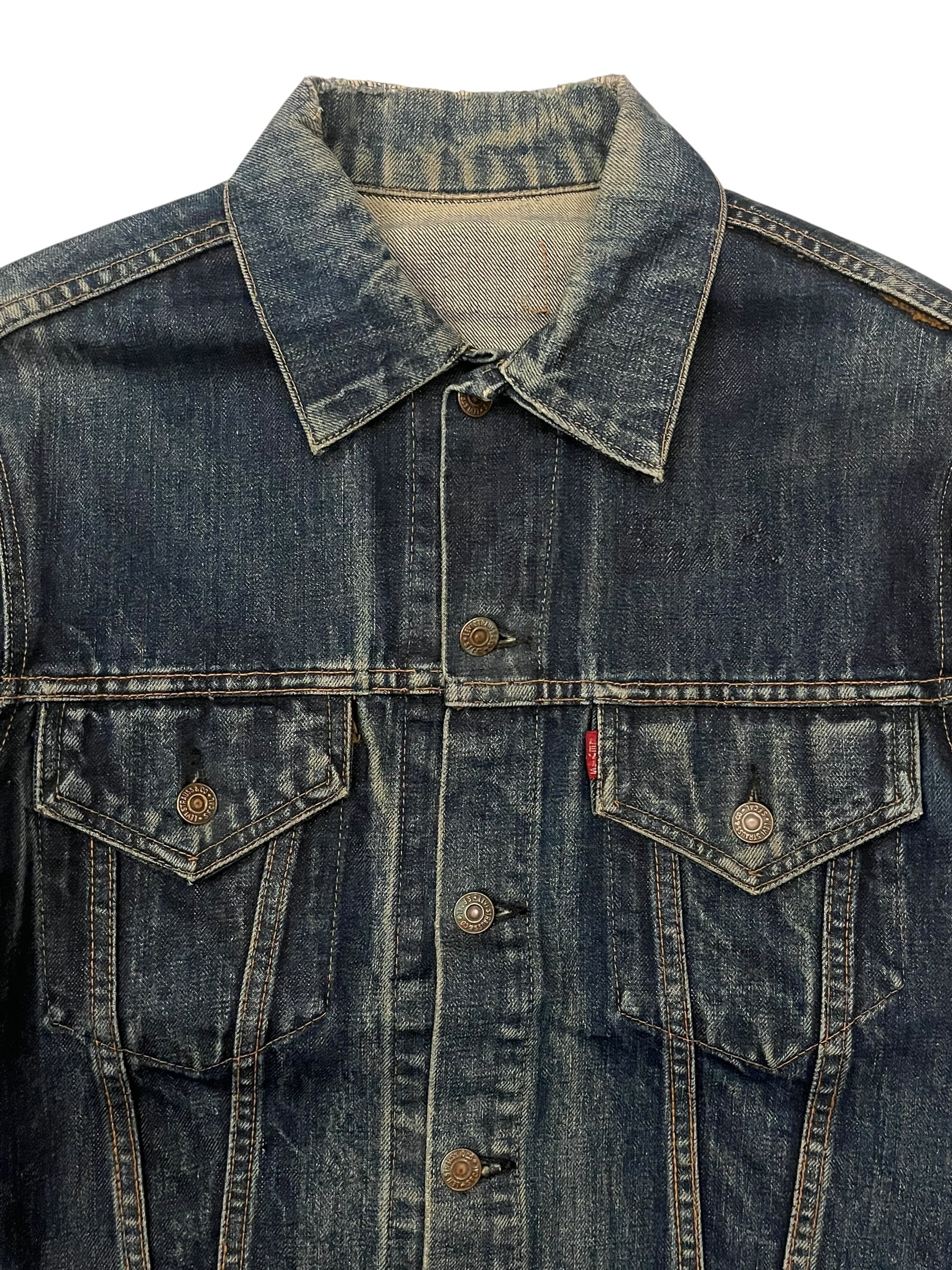 80s Levi's 70609-0270 Black Denim Sherpa Jacket Made in U.S.A. 80