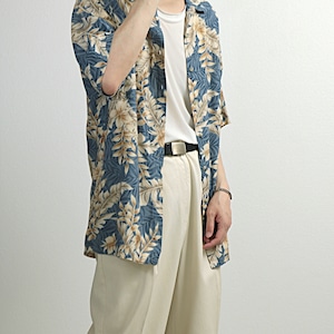 Pierre Cardin ピエールカルダン レーヨン アロハ 半袖 シャツ 古着 used