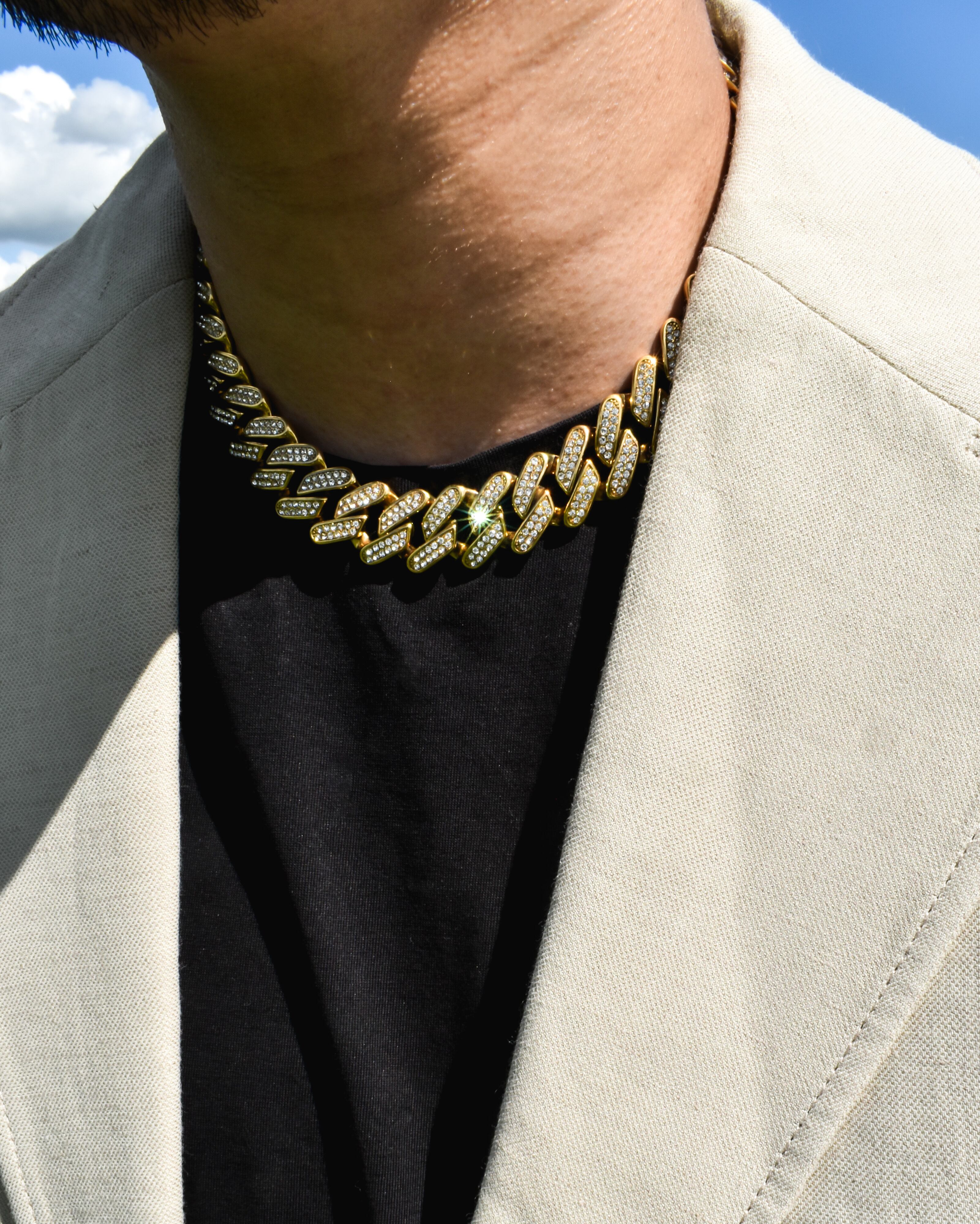 Iced out miami cuban chain necklace【GOLD/SILVER】 | AKUA