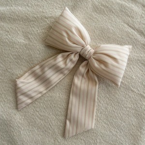 Beige Stories / Bows Hairclip（stripe）