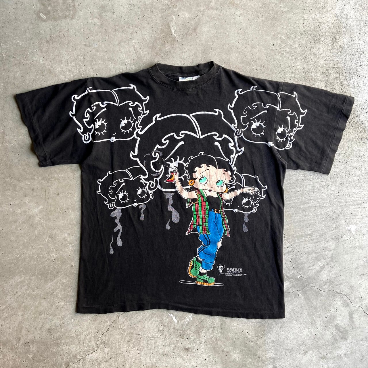 90s vintage ベティ　キャラクターtシャツ 　デカロゴ　ゆるだぼ