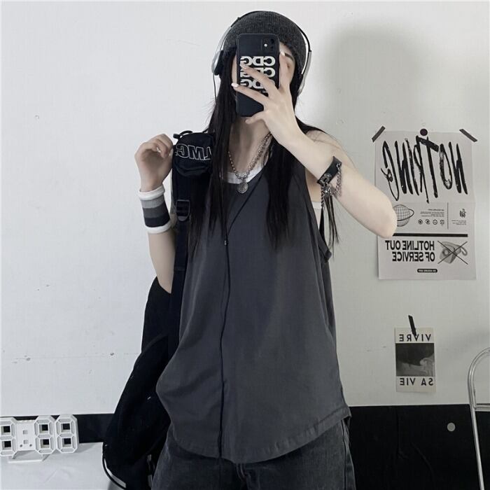 スタイルルーズスタンダードソリッド カラーノースリーブTシャツ レディースカジュアルトップス レトロ ストリート ソリッドカラー ケッペル74320513629