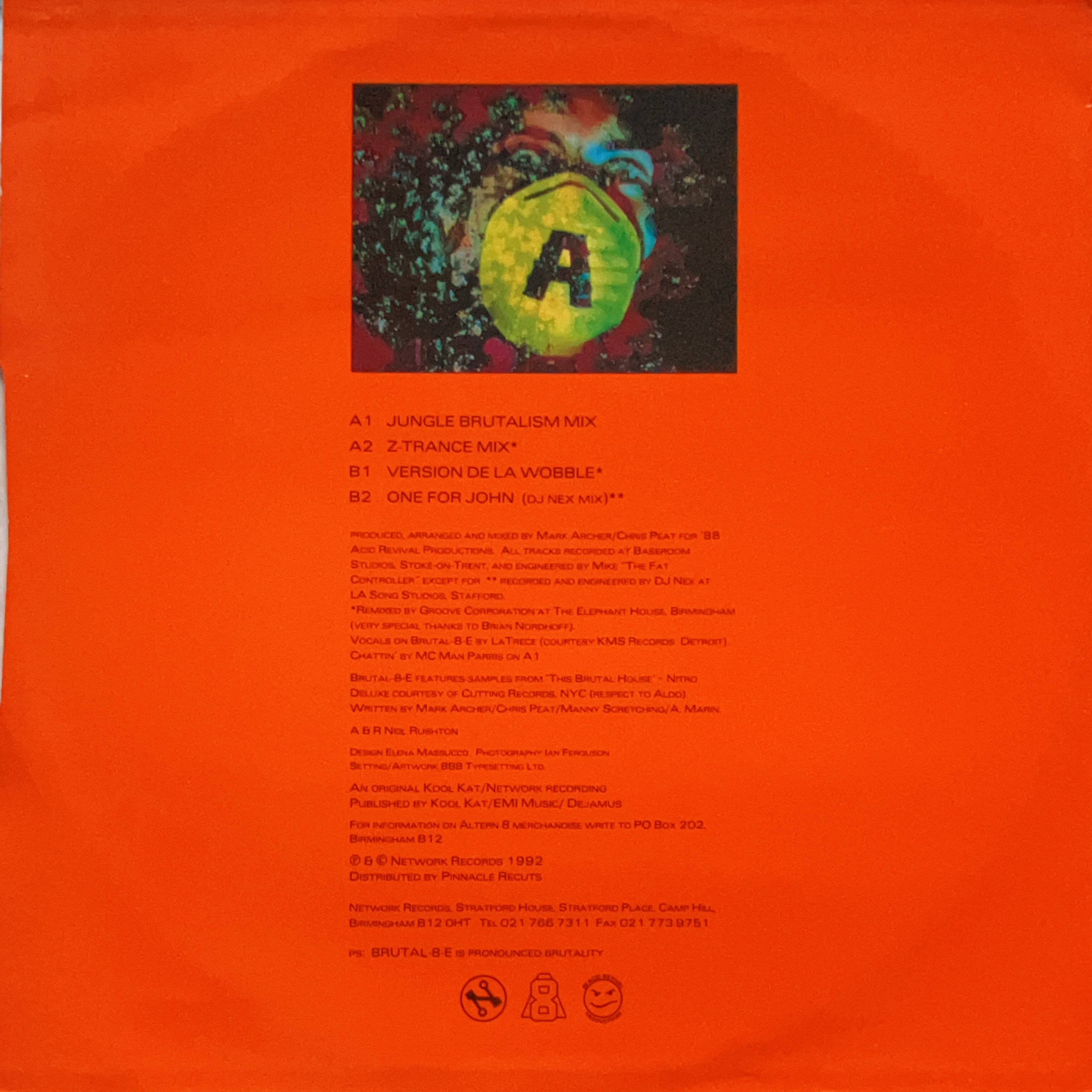 12”】Altern 8 / Brutal-8-E (Orange Edition) (Network Records