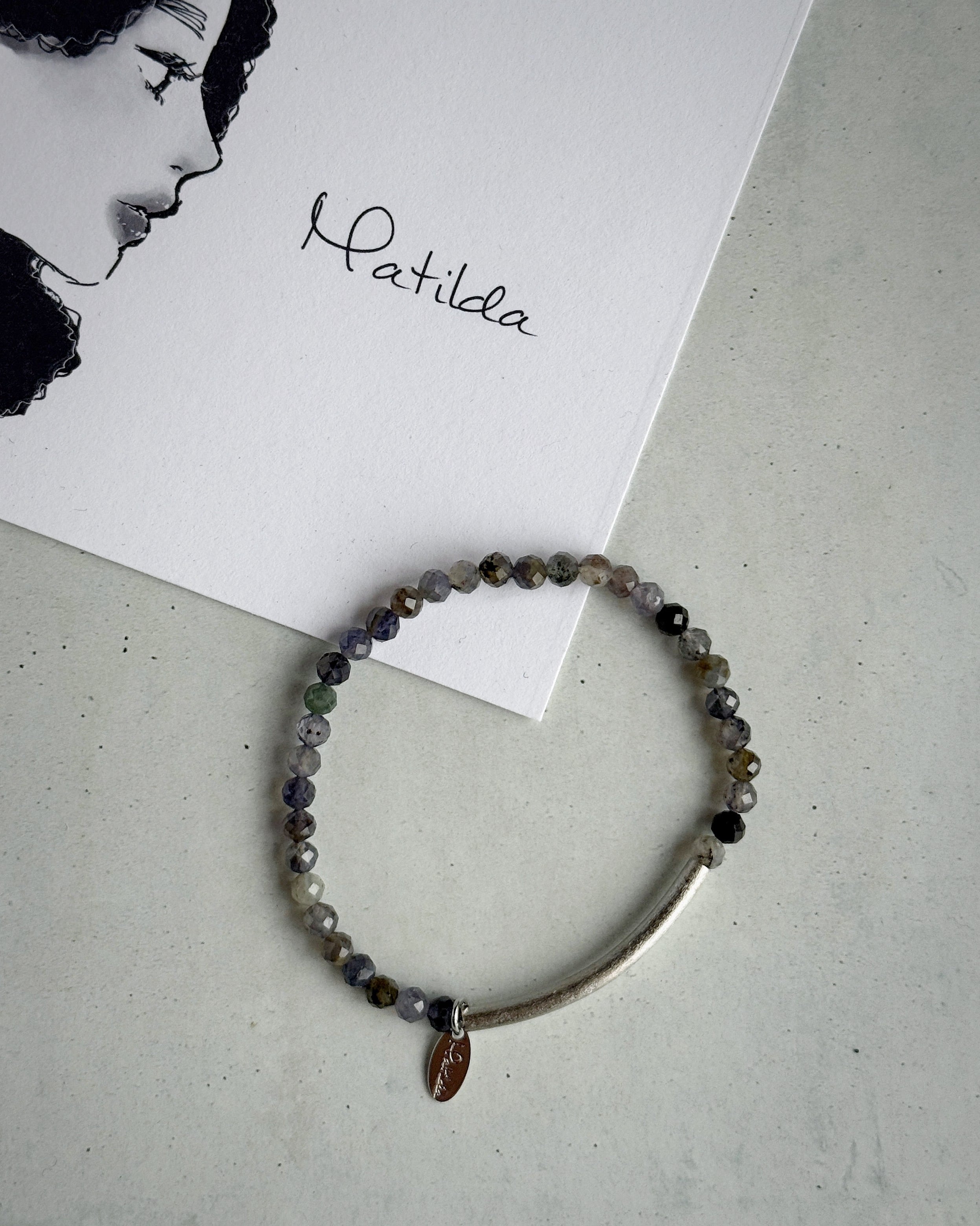 【再販】Tube & stone bracelet(サンストーン・アイオライト)