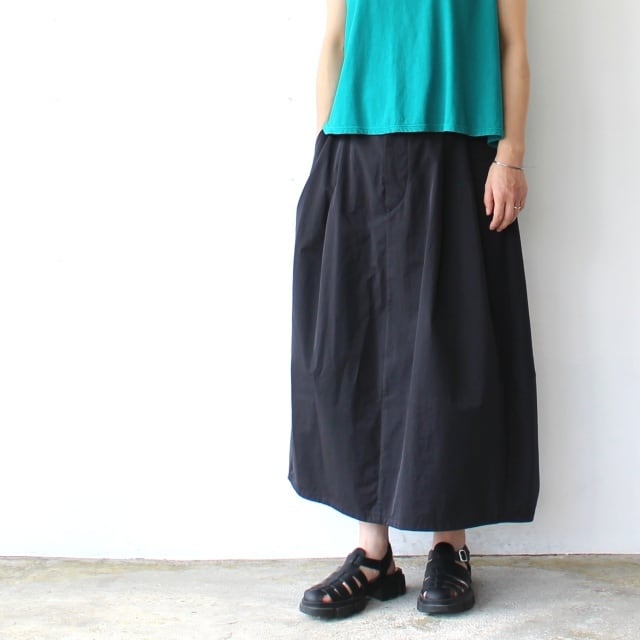 【26AW】HAVERSACK 塩縮ツイルコクーンスカート Salt-Shrinking Twill Cocoon Skirt / 362622 (Black)