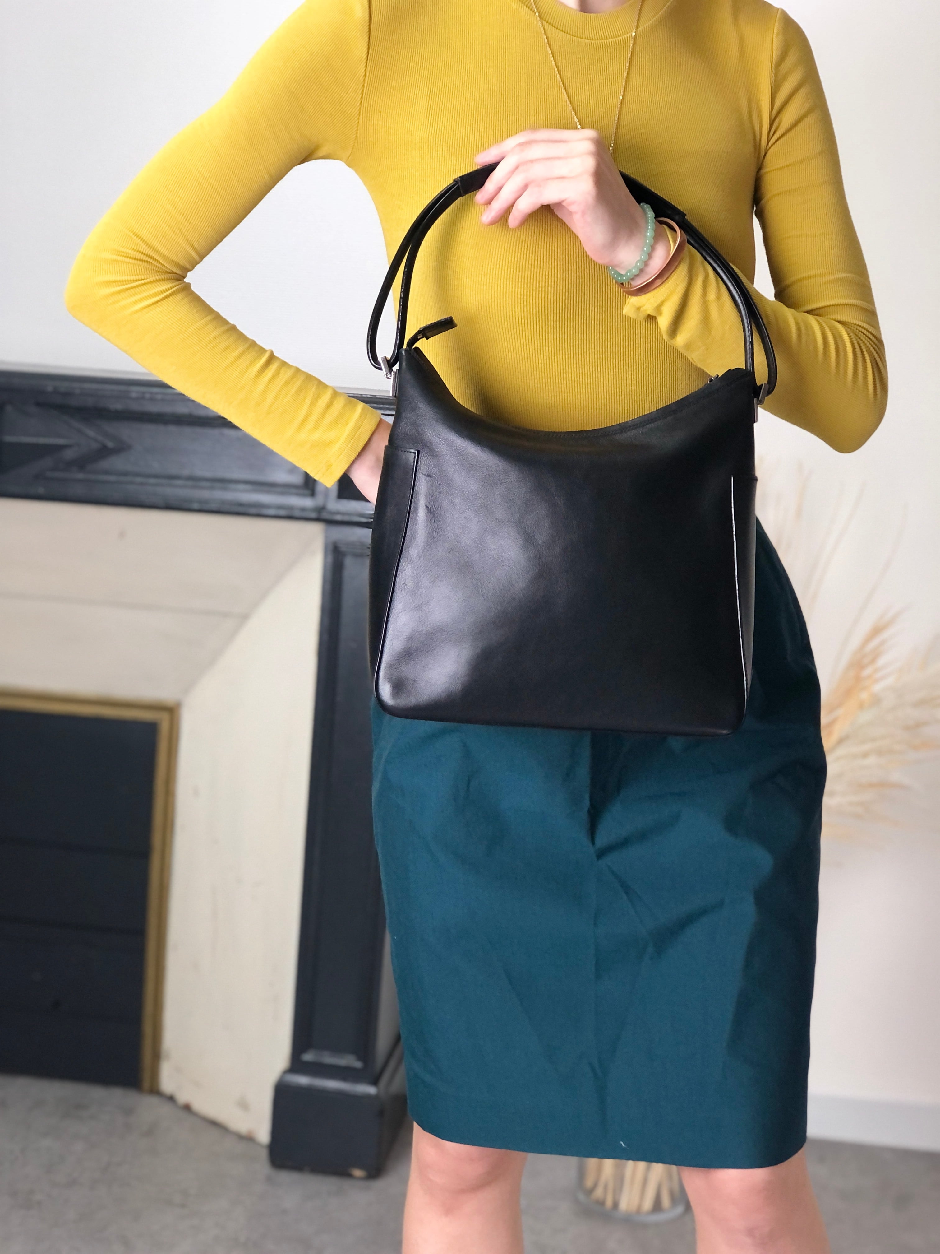 GUCCI グッチ ショルダーバッグ ブラック レザー ワンショルダーバッグ vintage ヴィンテージ オールド rwdkrz