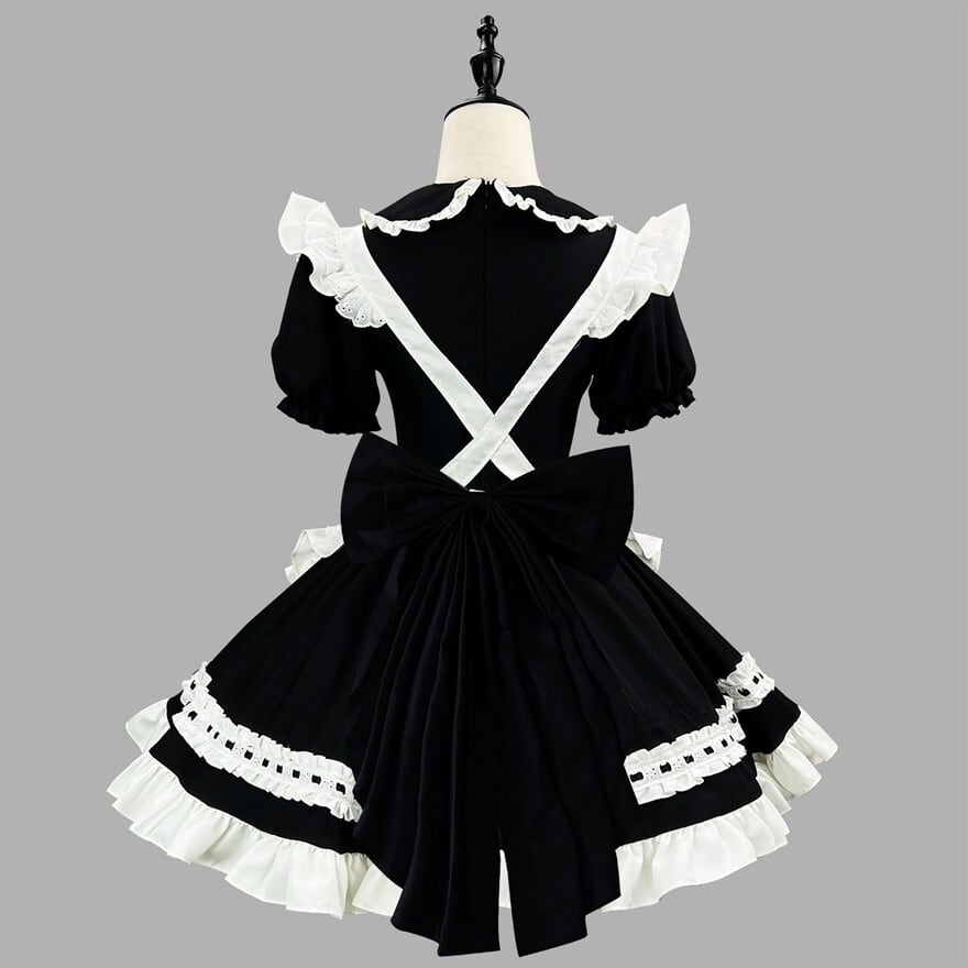 セーラー メイド服｜バックリボン付き フリル エプロンワンピ コン