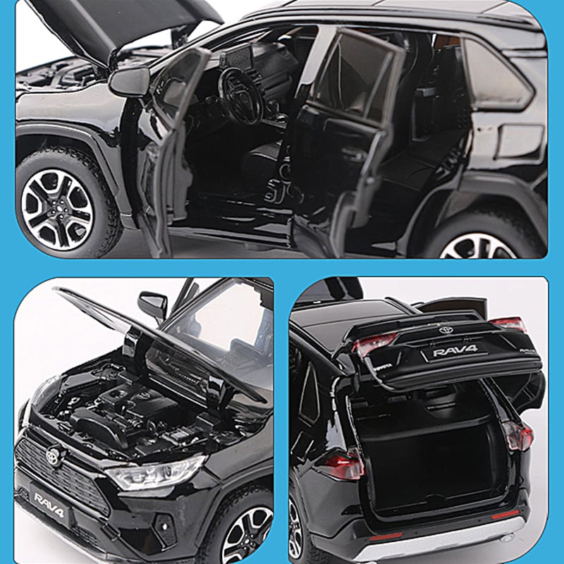 トヨタ RAV4 1/32 ミニカー 全3色 ライト点灯 エンジンサウンド 合金