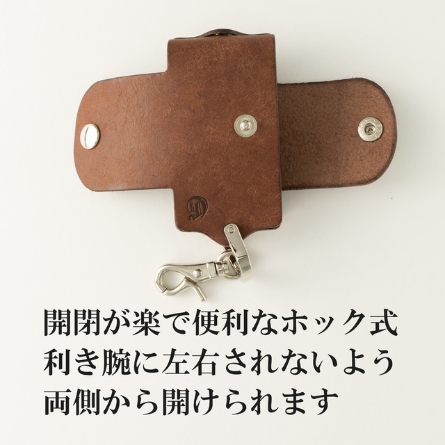[クリスマス・入社祝、誕生日、革婚式に]即日発送可能 誕生日 革婚式　ホックキーケース スマートキー対応 | ギフト 革婚式 イタリアンレザー グレー ペアギフト