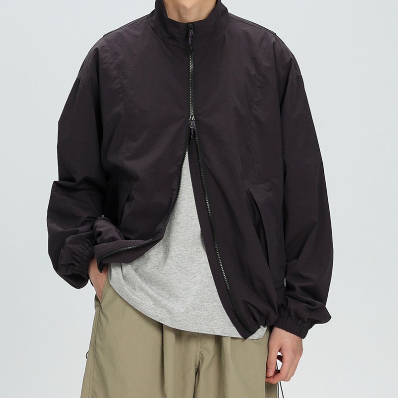 シンプル速乾ダブルジップブルゾン　0821