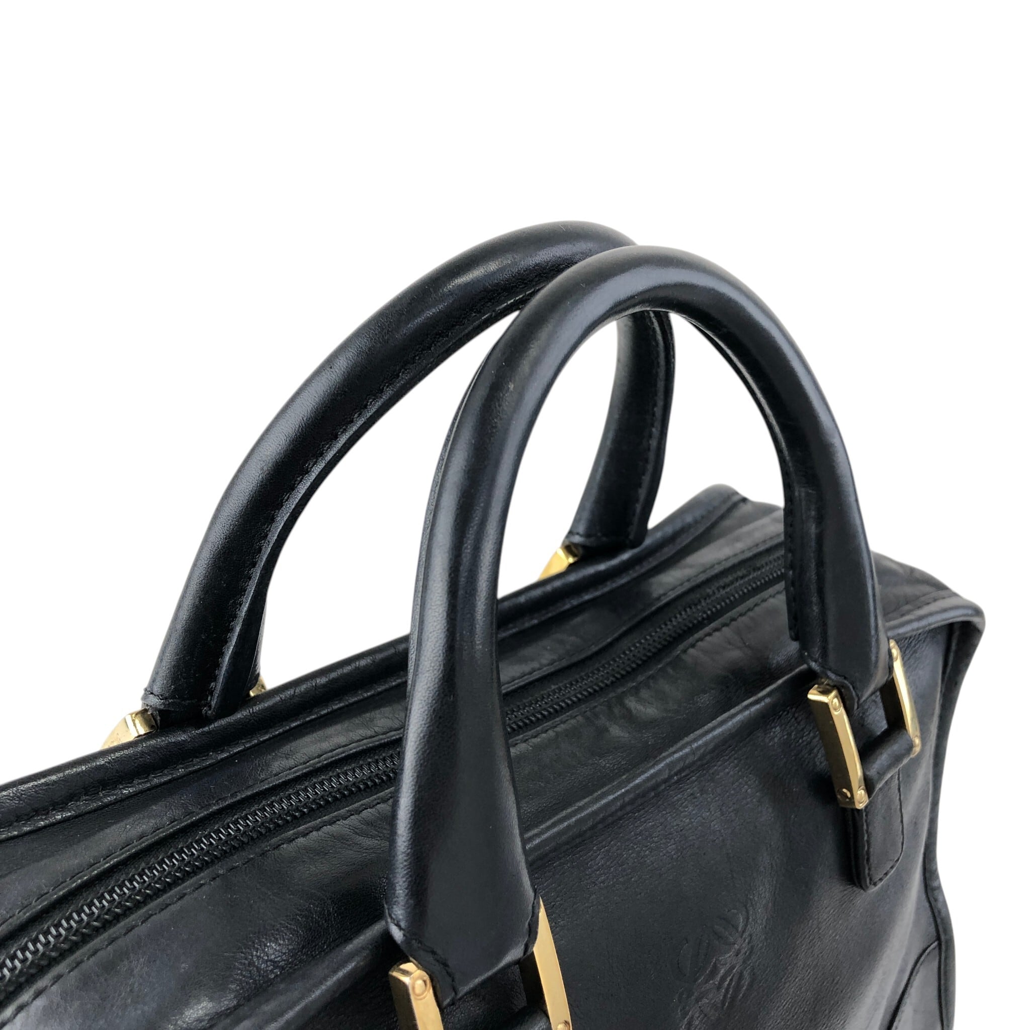 LOEWE ロエベ アマソナ28 ハンドバッグ ブラック アナグラム レザー