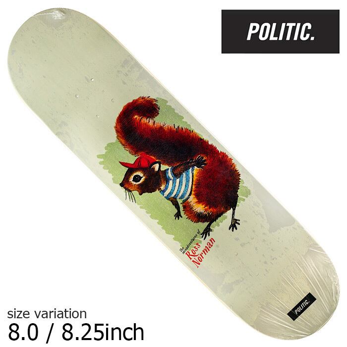 POLITIC Norman Misadventure 8.0 8.25 inch ポリティック スケートボード デッキ スケボー ストリート 板