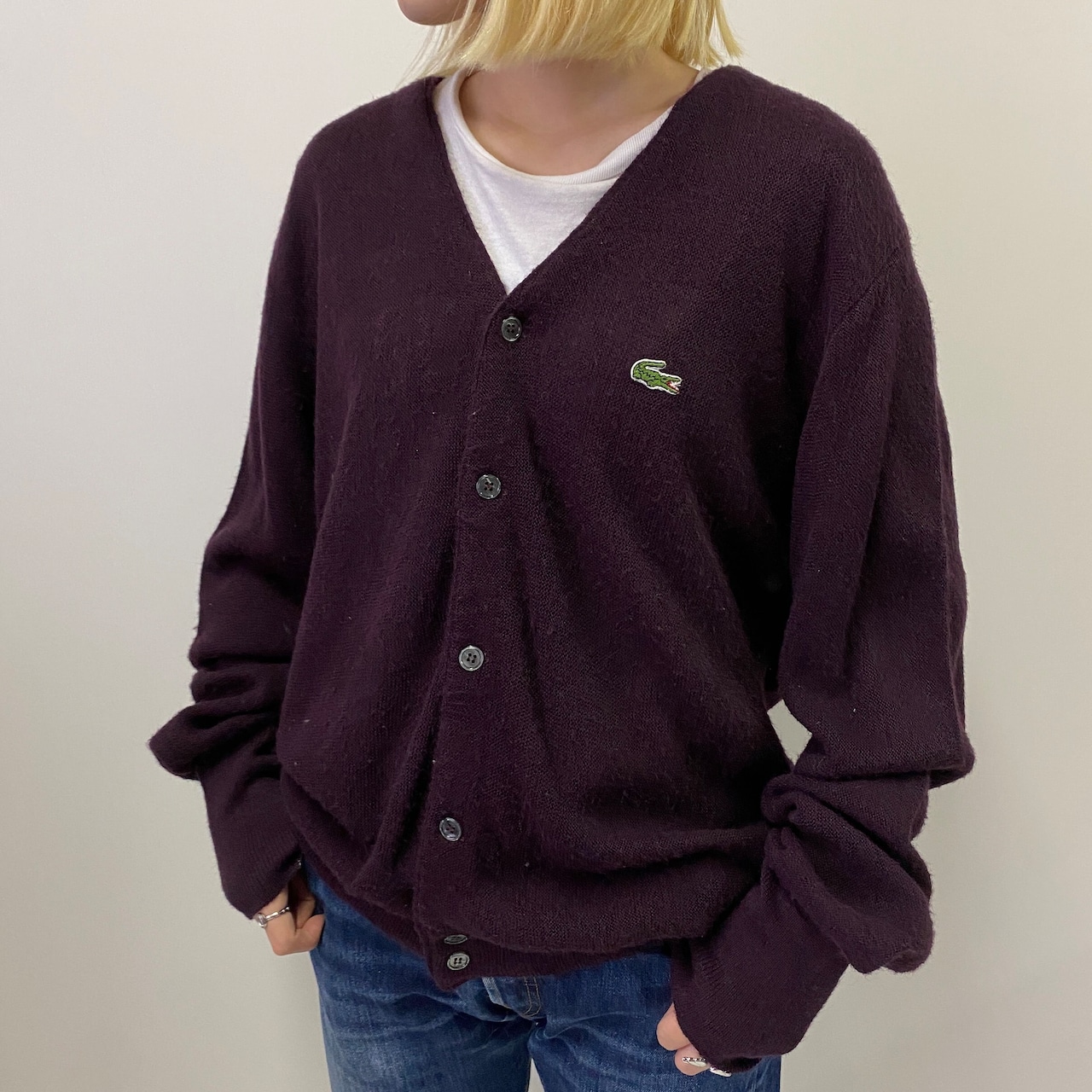 USA製 70年代 ビンテージ LACOSTE IZOD ラコステ アクリルニット 