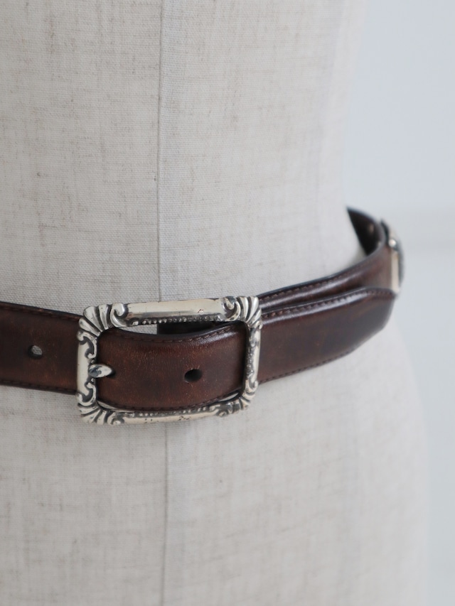 vintage leather metallic concho belt②