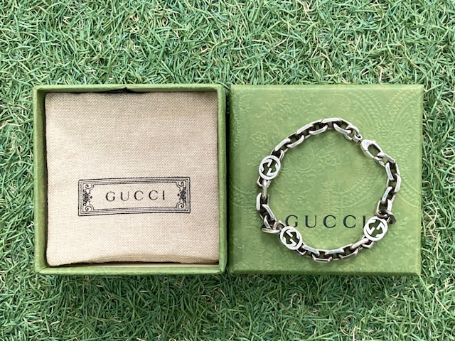 GUCCI INTERLOCKING G SILVER BRACELET 110KK1517