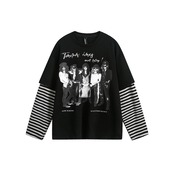 ストリート バンドプリント ロングTシャツ T1632
