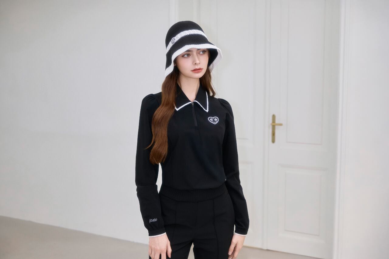 GOXO ゴーエックスオー スマイルハートレースウーブンハーフジップ