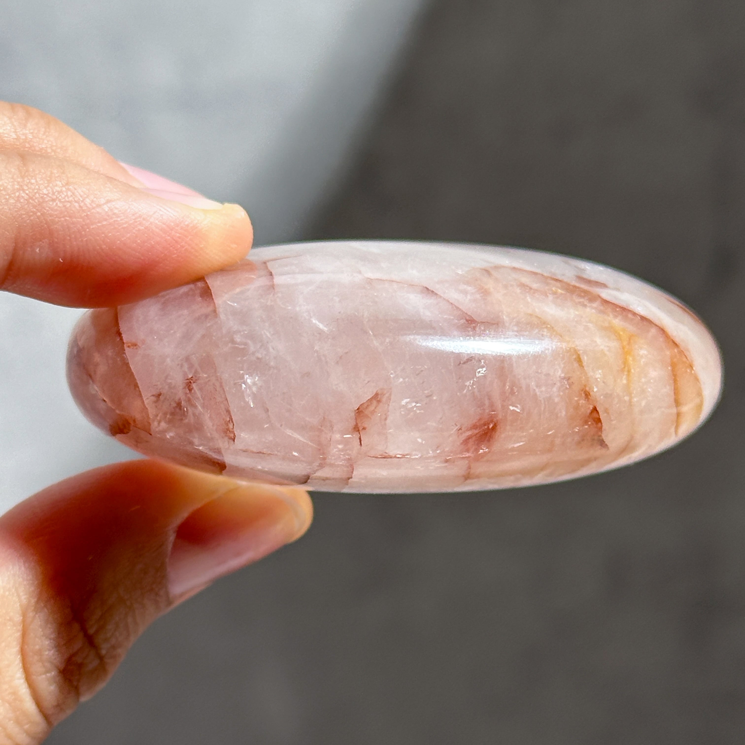レッドヘマタイトクォーツ パームストーン15◇Red Hematite Quartz
