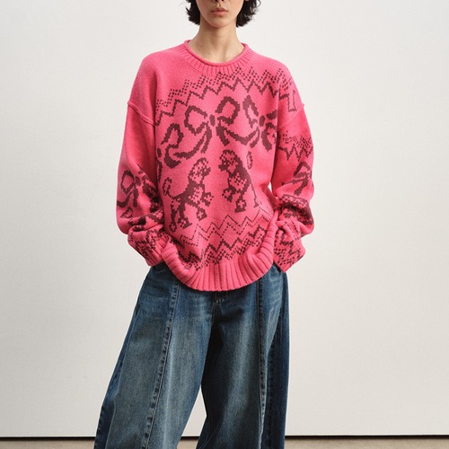 ribbon Pattern  Knit【2color】  T4124