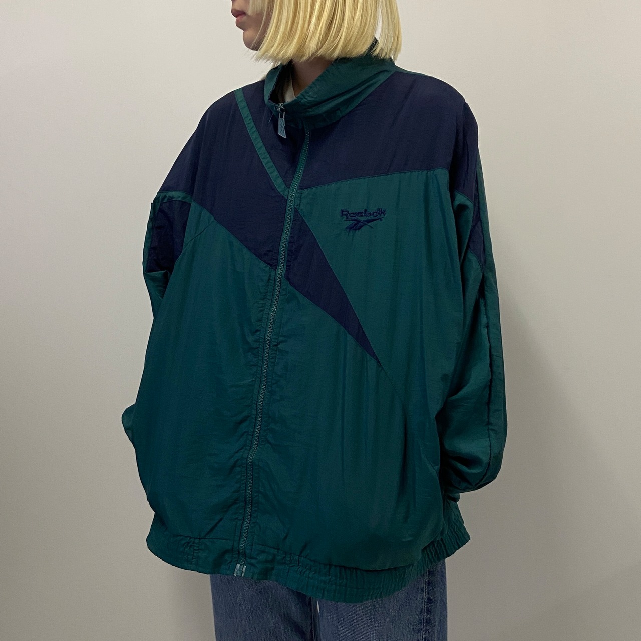 ビッグサイズ 90年代 Reebok リーボック 切り替え ナイロンジャケット  