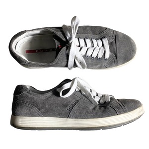 PRADA SPORT gray suede sneakers