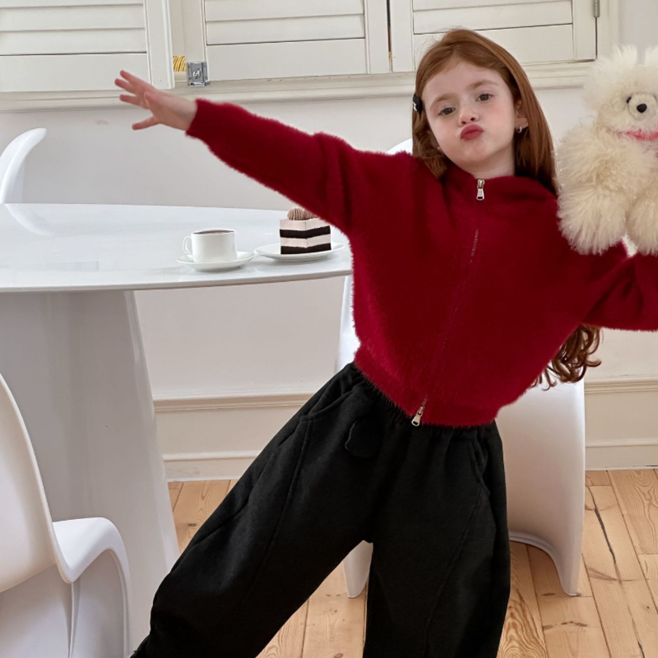 冬テディベアクデザインマ耳コート