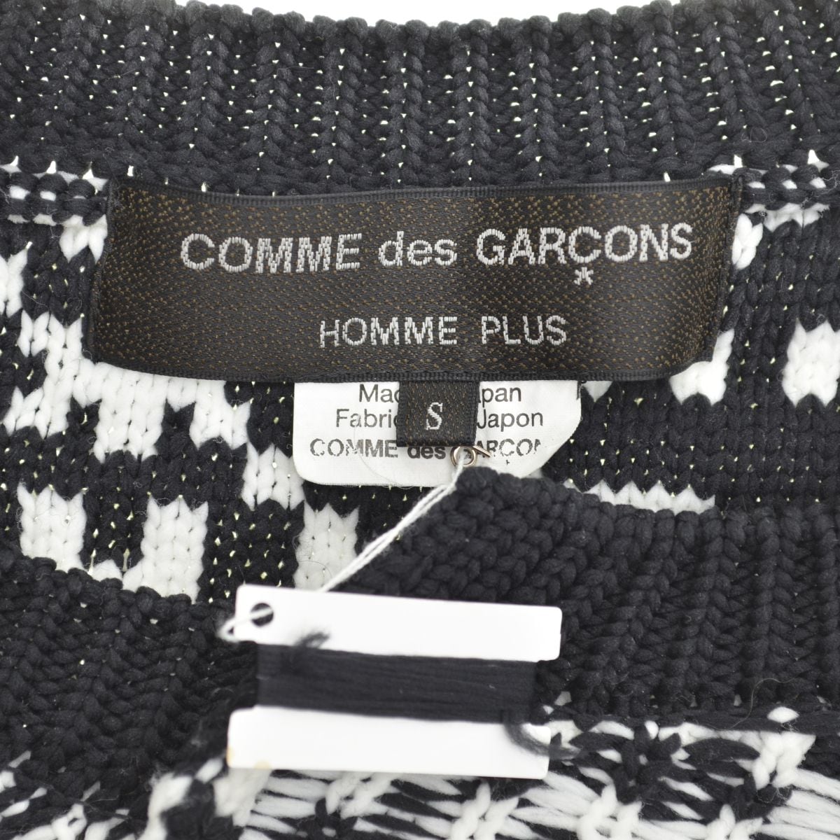 COMME des GARCONS HOMME PLUS コムデギャルソンオムプリュス 21AW 螺旋ニット クルーネックセーター ブラック/ホワイトPH-N018