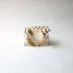 パール&ゴールドリーフ　ピアス／イヤリング