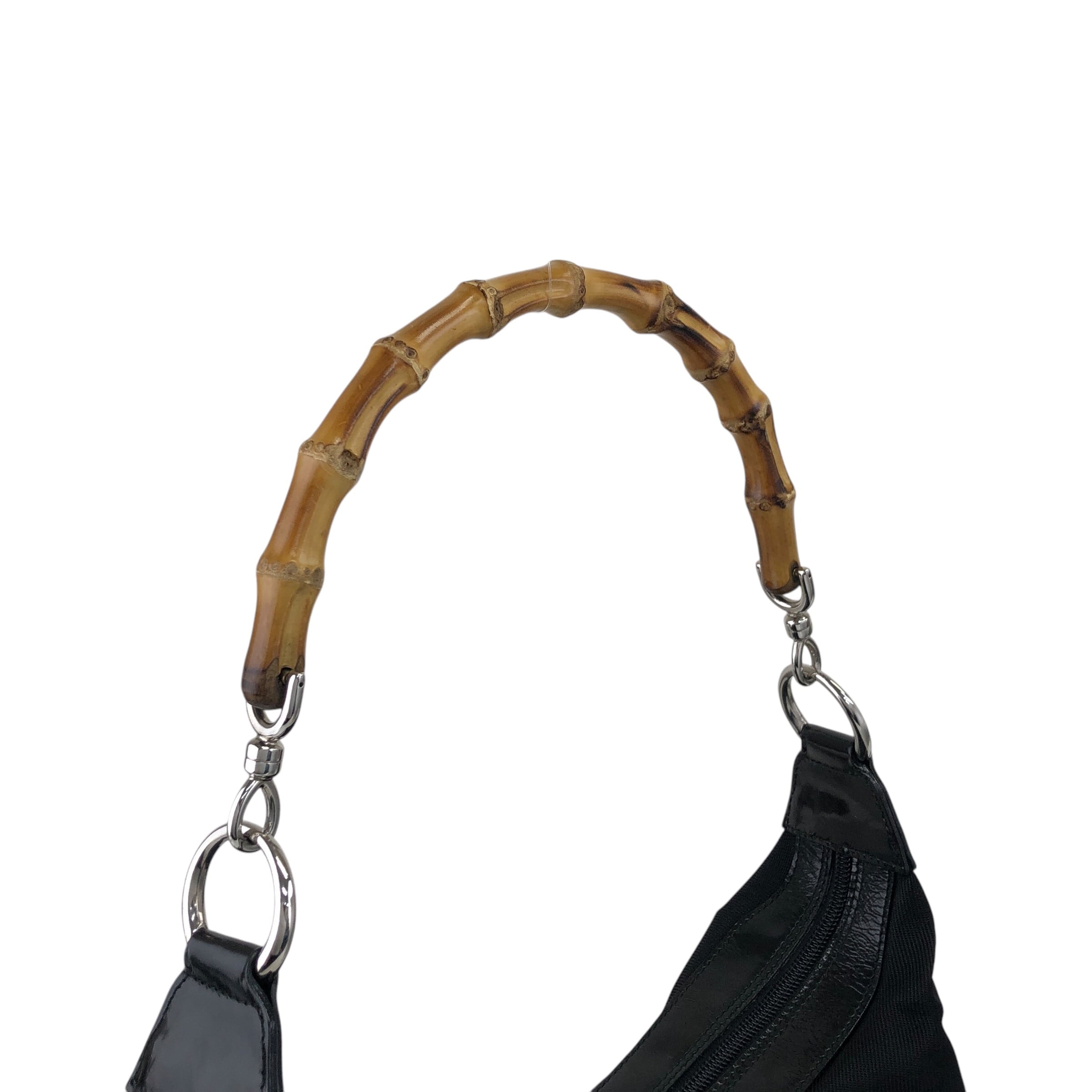 ❤︎美品❤︎ 希少　オールドグッチ　ショルダーバッグ　バンブー　キャンバス GUCCI グッチ ショルダーバッグ ブラック バンブー キャンバス vintage