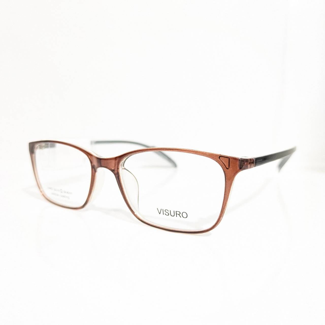 【VISURO】スクエアセルフレーム クリアブラウン