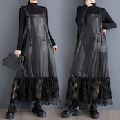 レース切替 サスペンダースカート 00114