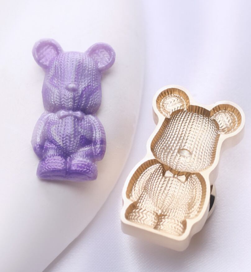 スタンプ(編み目模様のくま)