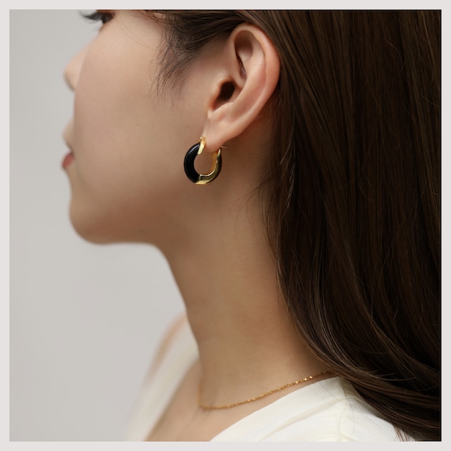 Hoop pierce -Gold×Black-