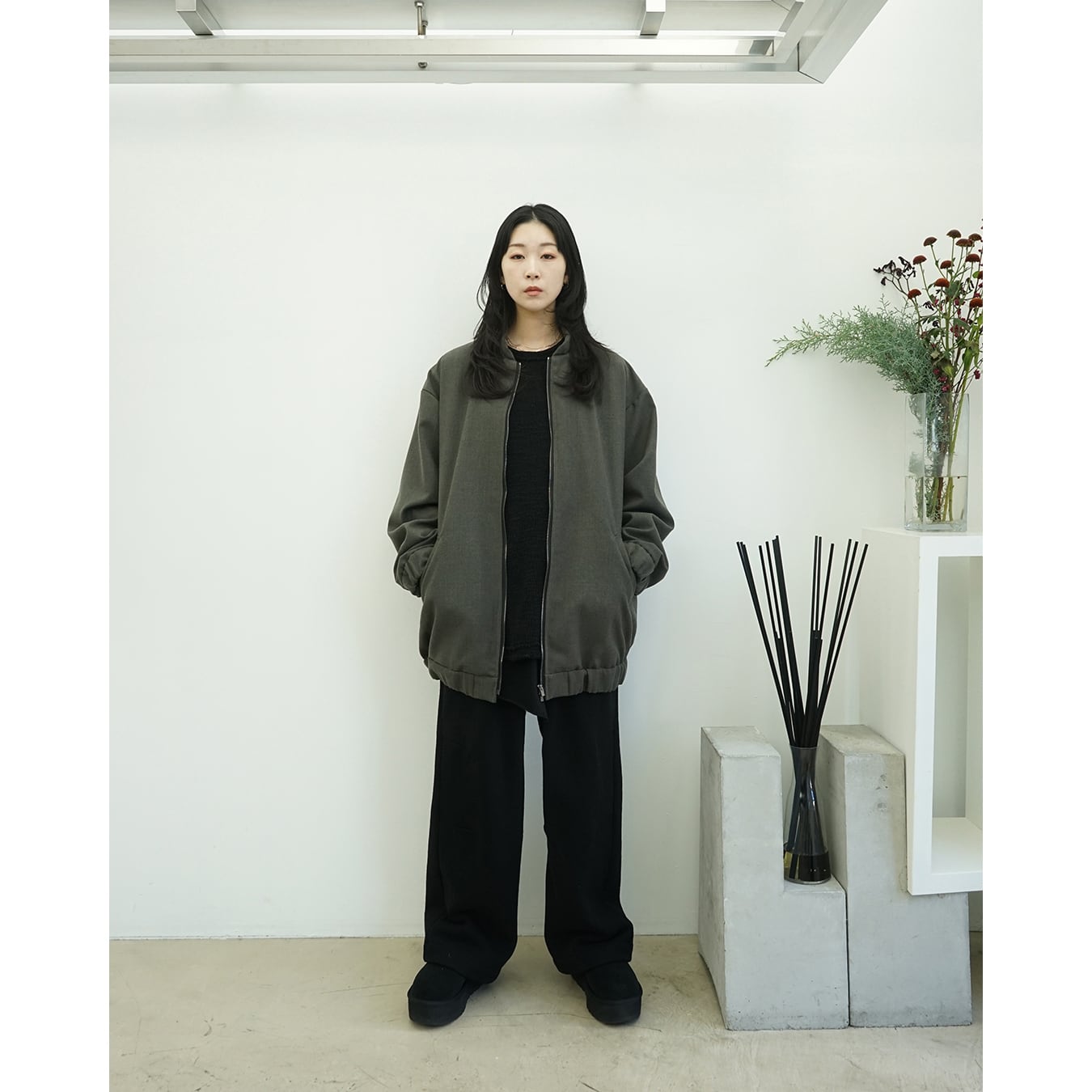 kujaku] (クジャク) J-257 Unlined Oversized Zip Blouson ver. YN