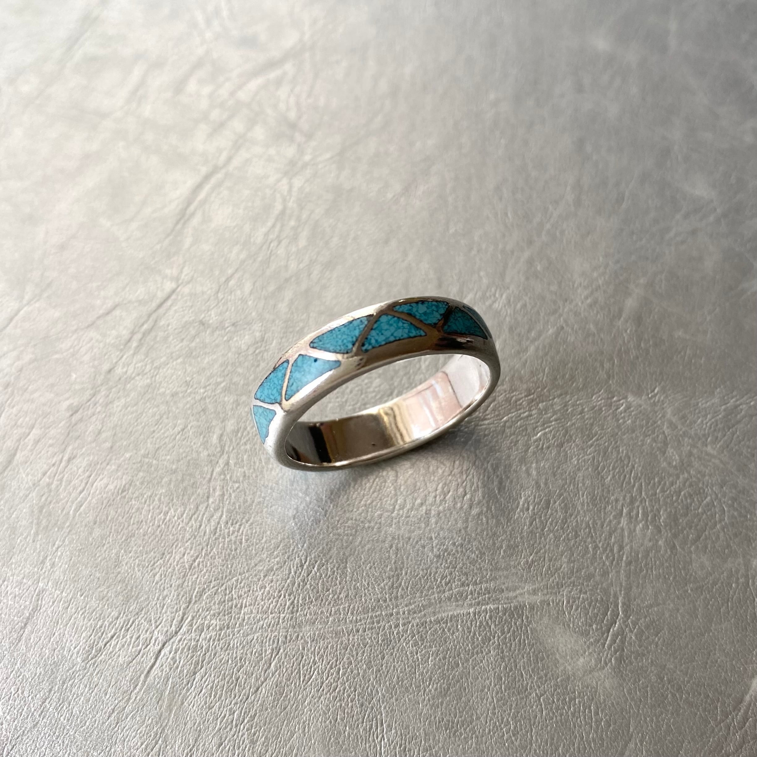 Vintage 70s〜80s USA silver 925 turquoise inlay ring アメリカ