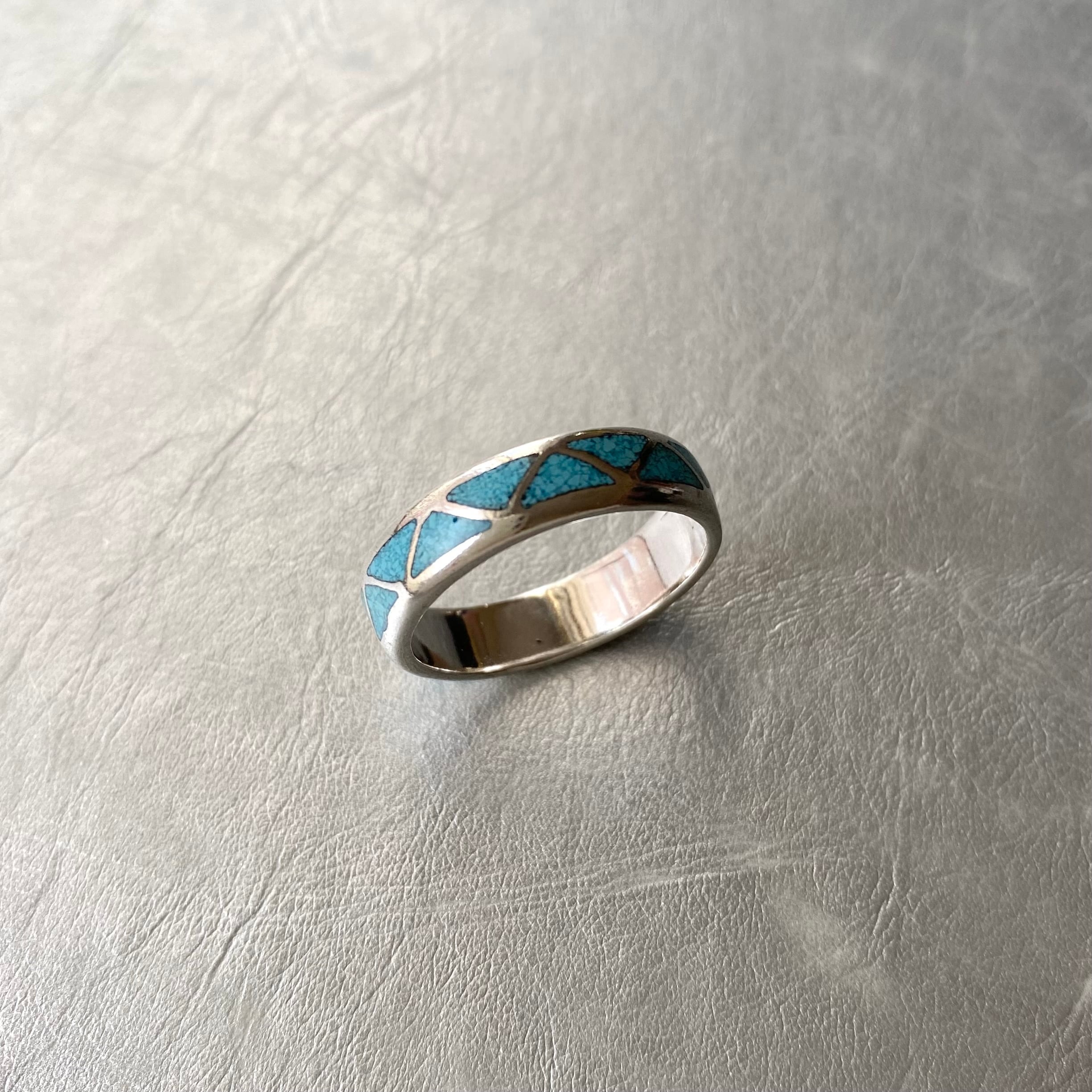 Vintage 70s〜80s USA silver 925 turquoise inlay ring アメリカ 