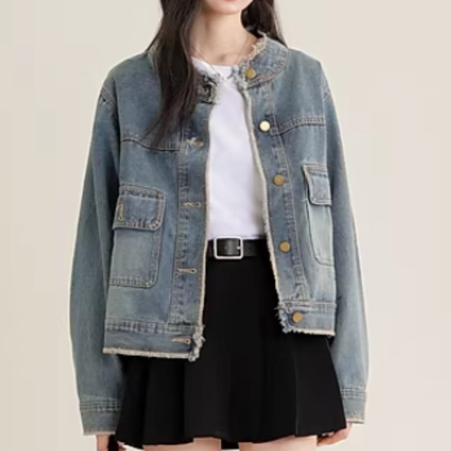 ポケット付き　デニムジャケット　2col　AL2074