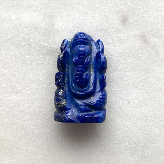 【特選】【超美石】ガネーシャ神　ラピスラズリ　成功のお守り　1237