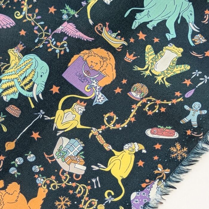 ◆輸入 リバティ LIBERTY タナローン Liberty Christmas Green リバティクリスマス グリーン 約130×50cm