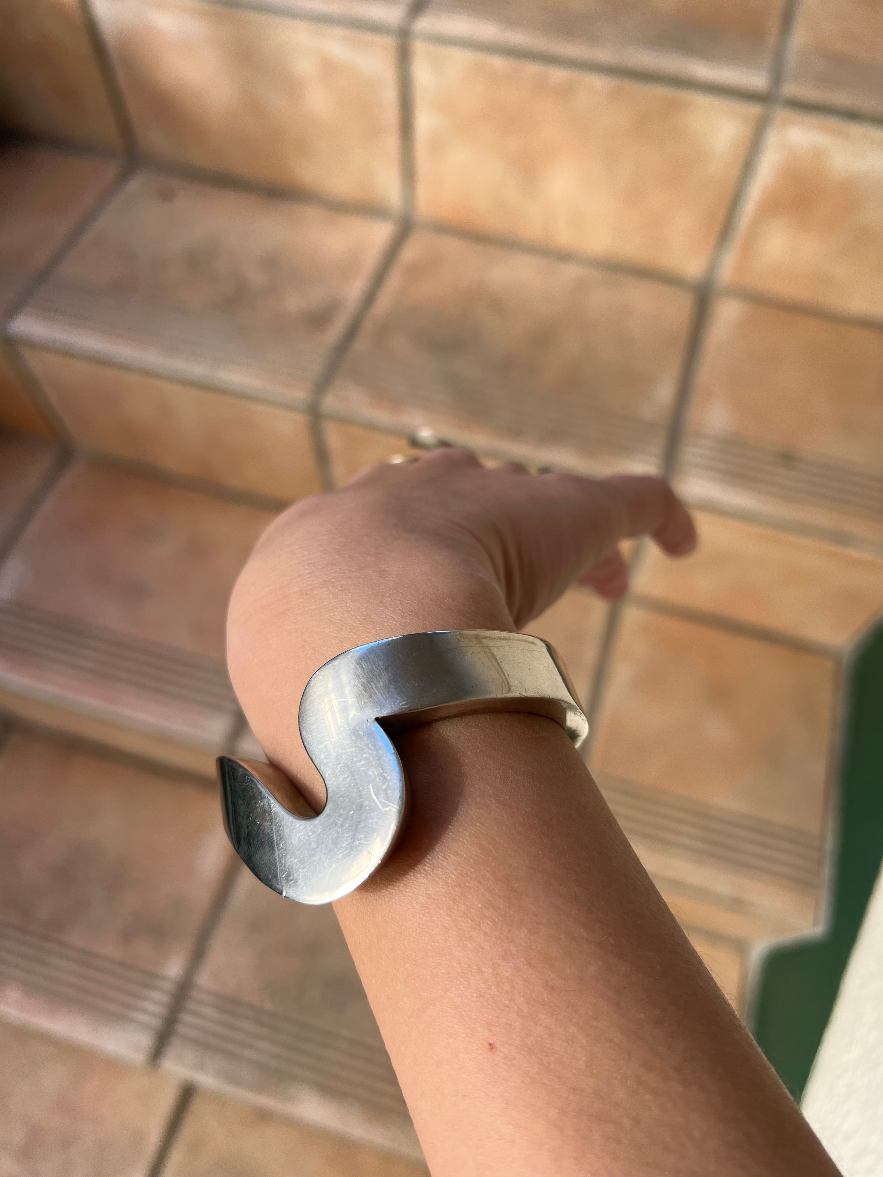 Vintage designer's 925 silver wave bangle ( ヴィンテージ