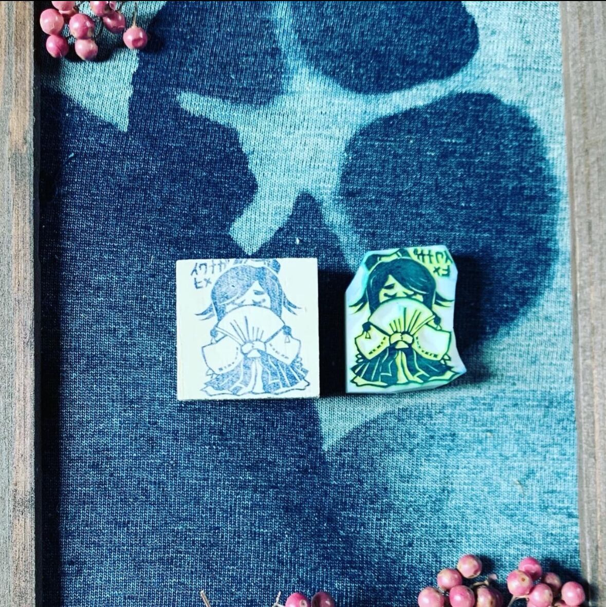 はんこ ハンコ かわいい イラスト キャラクター 神さま　神様 消しゴムはんこ スタンプ 御朱印 デフォルメキャラ  イワナガヒメ 磐長姫