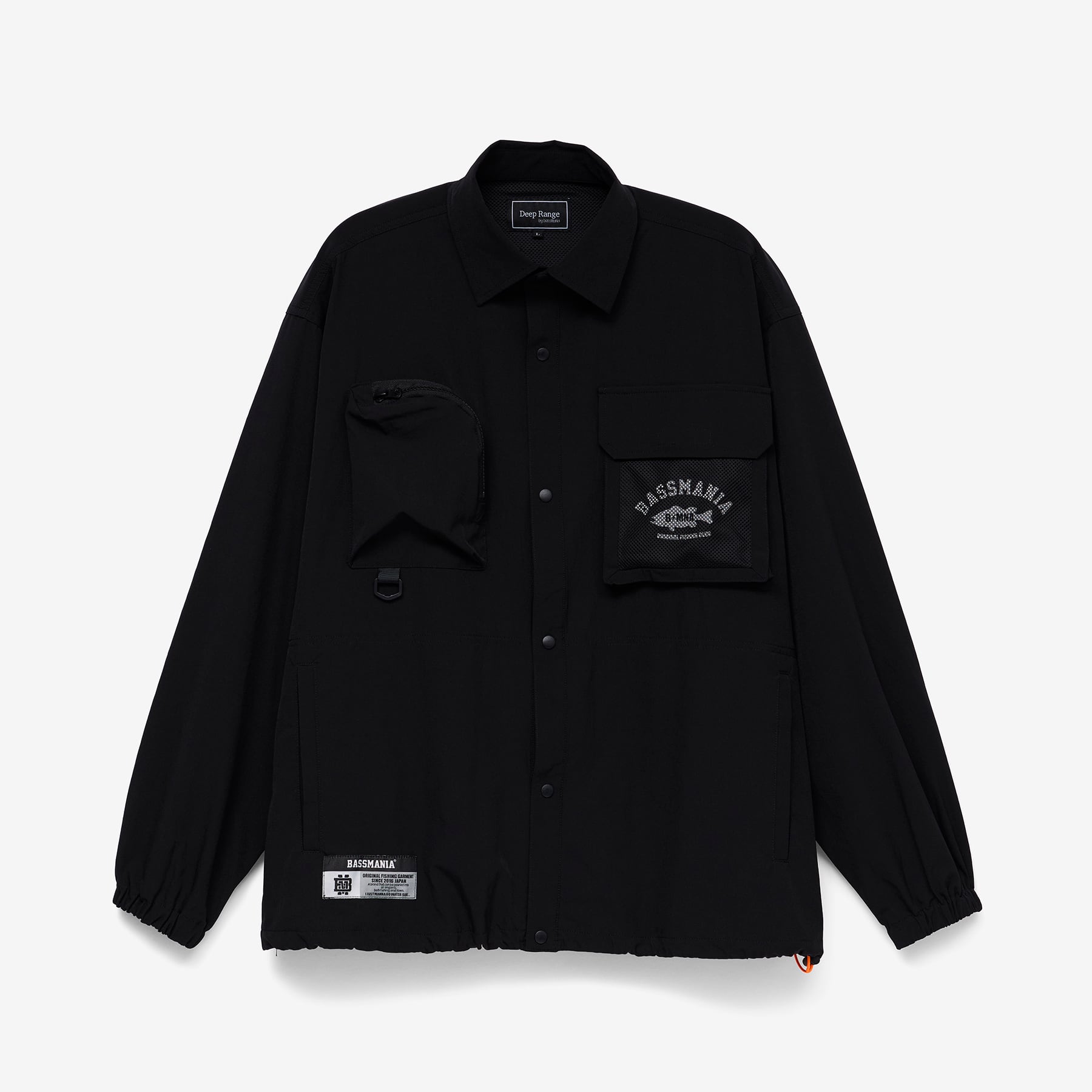 bassmania×グランダー武蔵】スケルトンデザインコーチジャケット [BLK