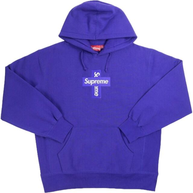 Supreme Cross Box Logo パーカー パープル Mサイズ